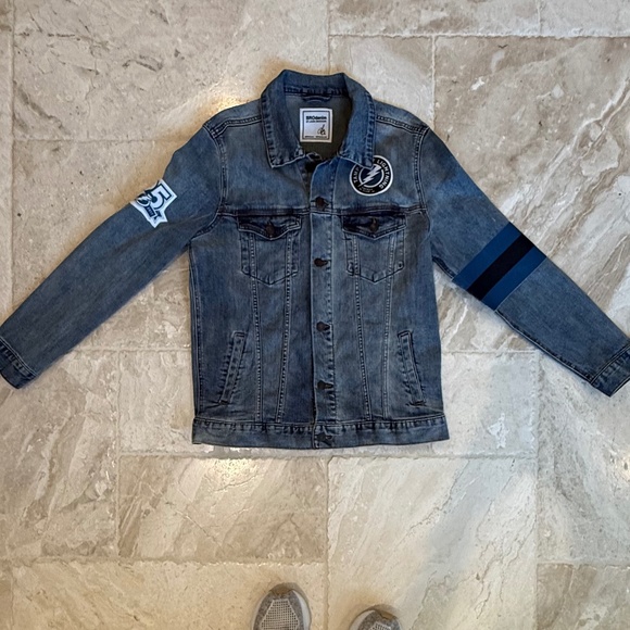 NWOT BROdemin Custom Tampa Bay Lightning Denim Jacket (Size M) - Picture 2 of 10